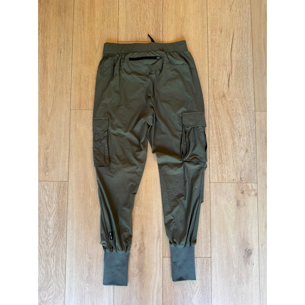 NWT ASRV Men's Tech Cargo Joggers Olive Green Zip Pocket Ribbed Cuff Size M - Picture 5 of 12